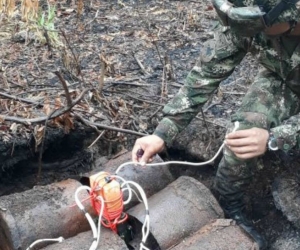 Explosivos hallados por el Ejército.