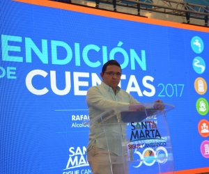 Rafael Martínez, durante la rendición de cuentas.