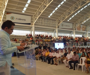 Rafael Martínez durante el anuncio en la rendición de cuentas.