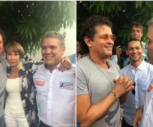  Carlos Vives junto al candidato presidencial Iván Duque. 