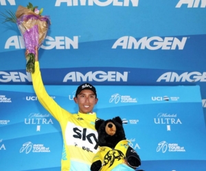  Egan Bernal con la camiseta de líder del Tour de California.