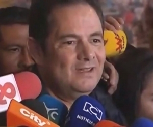 Germán Vargas durante la rueda de prensa.