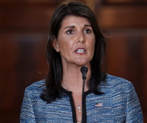 La embajadora de ese país ante la ONU, Nikki Haley.