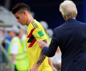 James Rodríguez, cuando salió lesionado ante Senegal.