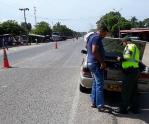 La Policía estuvo presente en las carreteras del Magdalena. 