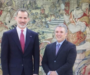 El Rey de España Felipe VI recibe al electo presidente de Colombia Iván Duque.