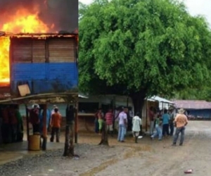 Así quedó la vivienda en la que ocurrió la tragedia en Crucito, Tierralta.