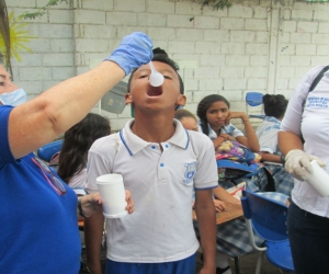 En las I.E.D. de La Paz, se desparasitaron 988 niños, en  Aeromar,  406 y en el I.E.D Jesús Espeleta Fajardo, 398, para un total de 1.792 estudiantes. 