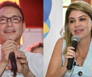 Carlos Caicedo, gobernador electo del Magdalena, y Virna Johnson, alcaldesa electa de Santa Marta  