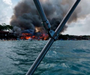 Incendio en Playa Blanca, Cartagena