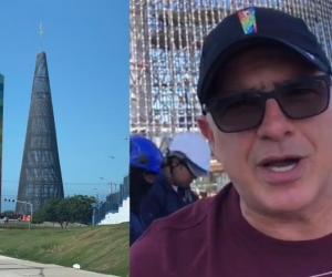 Christian Daes hablando sobre el gran áarbol de navidad que se instalará en Barranquilla