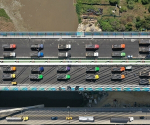 Imagen aérea del Puente Pumarejo