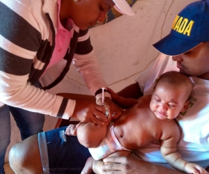 Vacunación contra el sarampión en Santa Marta
