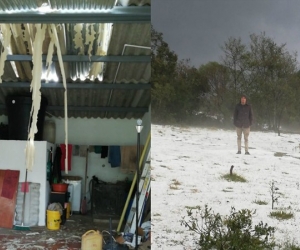 Fuerte granizada en la zona rural Ráquira, Boyacá