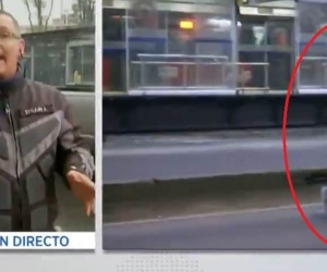 Patrullero RCN fue atemorizado con arma blanca por colado de Transmilenio