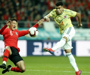 Luis Díaz en acción con la Selección Colombia. 