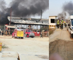 La explosión produjo un voraz incendio que tuvo que ser controlado por los Cuerpos de Bomberos de Barranquilla.