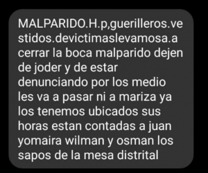 Amenaza a líderes sociales en Santa Marta.