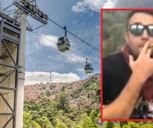 Turista consume marihuana en metro cable