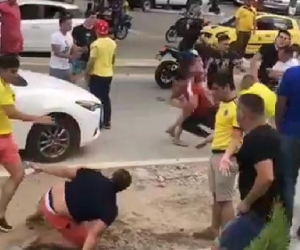 Imagen de la bochornosa pelea, este domingo en Santa Marta.