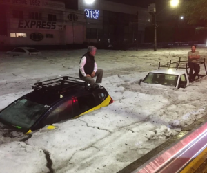 Fuerte granizada en México