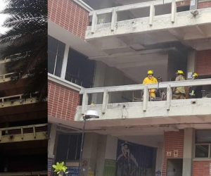 Incendio este lunes en el quinto piso del Bloque D de UniAtlántico.