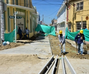 Avanza obra para peatonalizar Centro Histório de Ciénaga