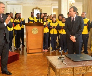 El Presidente Iván Duque durante la sanción de la Ley.