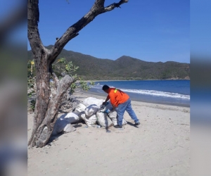 Limpieza en playa de Neguanje