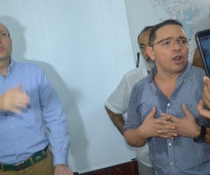 El alcalde Rafael Martínez y el exalcalde encargado Andrés Rugeles. 