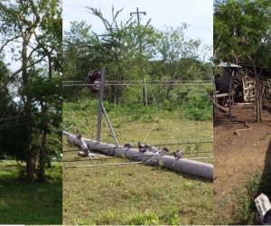 Estragos causados por el vendaval.