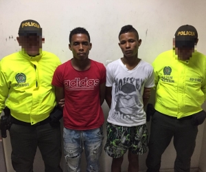 Alias 'Coco' y 'Chuky', capturados por la Policía Metropolitana de Santa Marta.