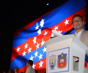 Carlos Caicedo durante su acto de posesión.