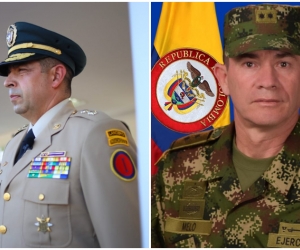 A la izquierda, el saliente Brigadier General Hugo Alejandro López y a la derecha, el Brigadier General Gerardo Melo Barrera