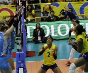 Acción del partido entre Colombia y Argentina.