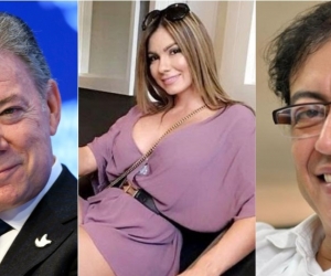 Juan Manuel Santos, Esperanza Gómez y Gustavo Petro.