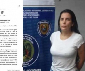  Documento de solicitud de extradición y Aida Merlano.