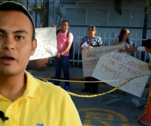 Protesta en Popayán organizada por el padre del bebé al madre pretende abortar.