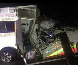 Así quedó la ambulancia que se accidentó en el Cesar.