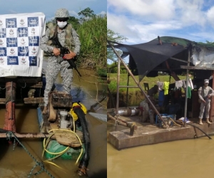 Operaciones desarrolladas a lo largo de una semana permitieron el hallazgo de siete dragas y 11 motores.