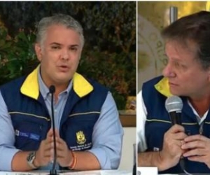 Presidente Duque y Director de la UNGRD.