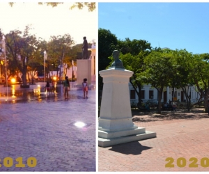 Centro Histórico de Santa Marta, con una década de diferencia.