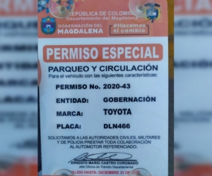 Permiso de circulación y parqueo falso