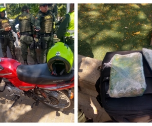 La motocicleta y la droga abandonadas fueron dejadas a disposición de las autoridades. 