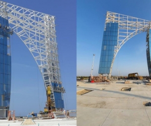 Así marcha la construcción del monumento Aleta de Tiburón, en homenaje a Junior.