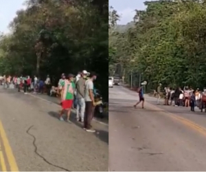 Venezolanos en zona rural de Santa Marta.