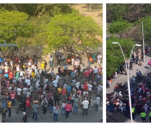 Aglomeraciones frente a Makro este martes 22 de abril.