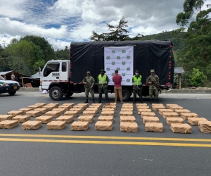 La acción Policial se desarrolló en la vía que conduce del municipio de Calarcá-Quindío hacia el de Cajamarca Tolima, kilómetro 11.