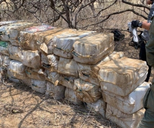 Droga incautada en Uribia.