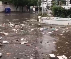 Así lucían las calles de El Rodadero.